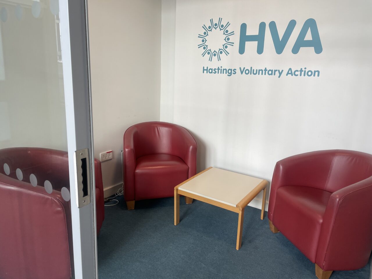 HVA small meeting room with 3 bucket chairs